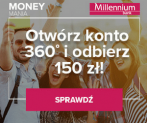 Millenium Konto Osobiste 360º: 150 zł premii i 2,7% na koncie oszczędnościowym