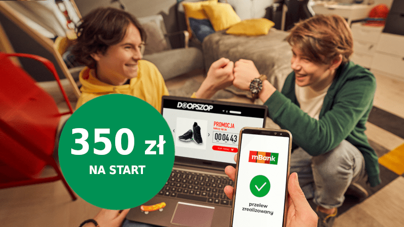 mbank konto dla młodych promocja 350 zł