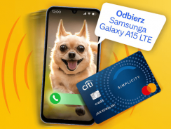 Promocja CitiBank: Smartfon Samsung Galaxy A15 + 300 zł za wyrobienie karty Citi Simplicity