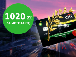 Motokarta BP Citibanku z premią 300 zł i money-backiem do 720 zł